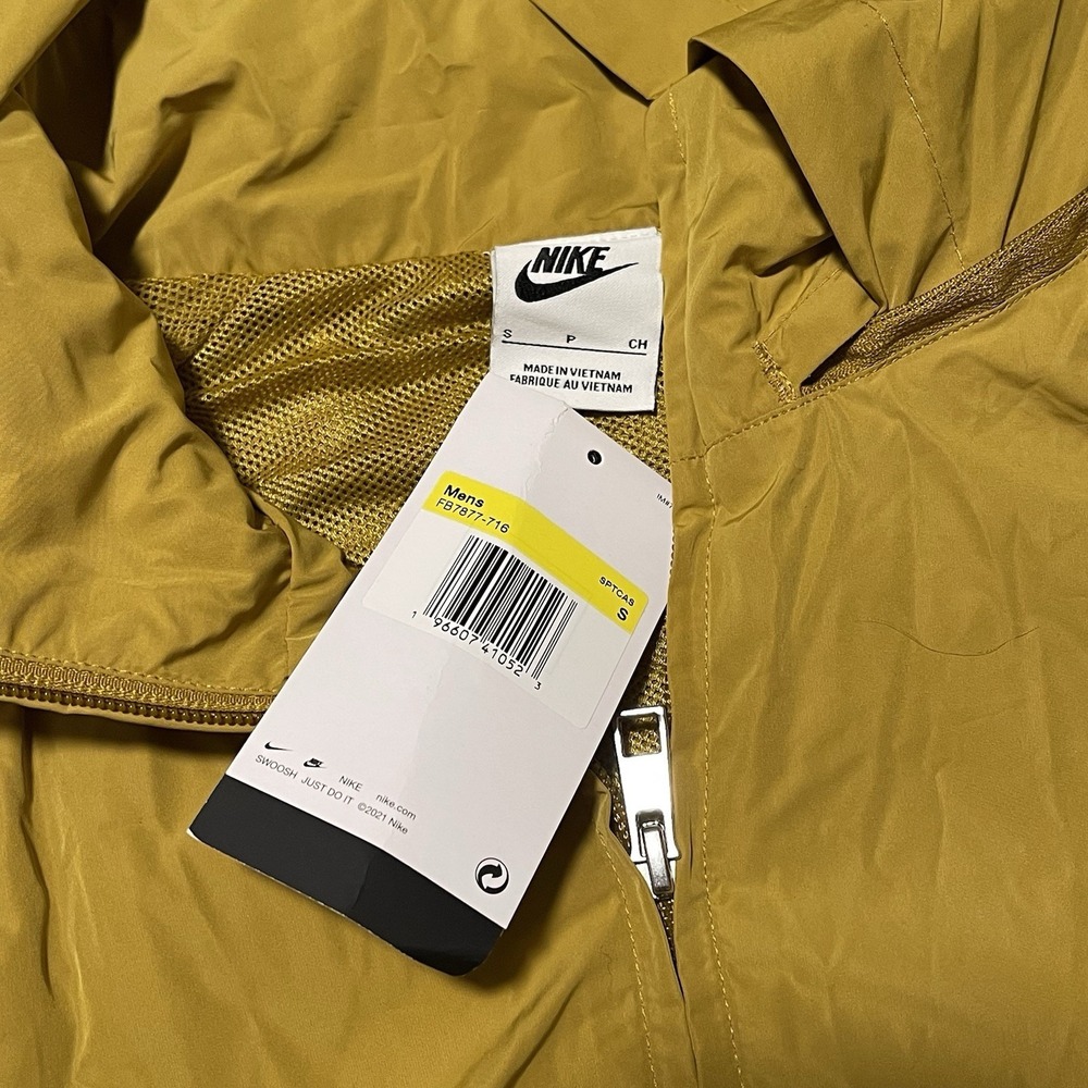 Nike Big Swoosh‎ Windbreaker Jacket Full Zip Mens Sz Small Olive Green Track - Picture 2 of 8